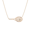 Lab Grown White Sapphire Tennis Racket Necklace Vermeil Yellow Gold 18in First