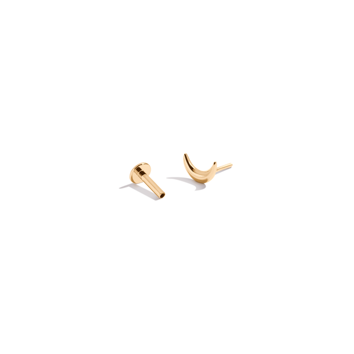 Lab Grown White Sapphire Toi et Moi Stud Earrings Vermeil Yellow Gold Flatback