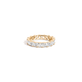 Lab Grown White Sapphire Trillion Eternity Ring Vermeil Yellow Gold First