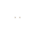 Lab Grown White Sapphire Wildflower Stud Earrings - Flatback