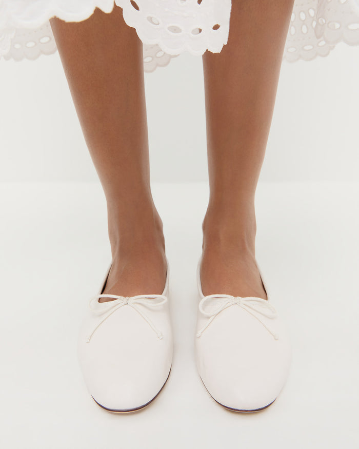 Landon Cream Leather Ballet Flat