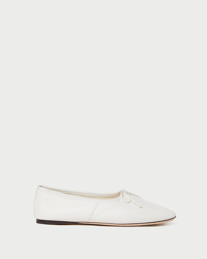 Landon Cream Leather Ballet Flat