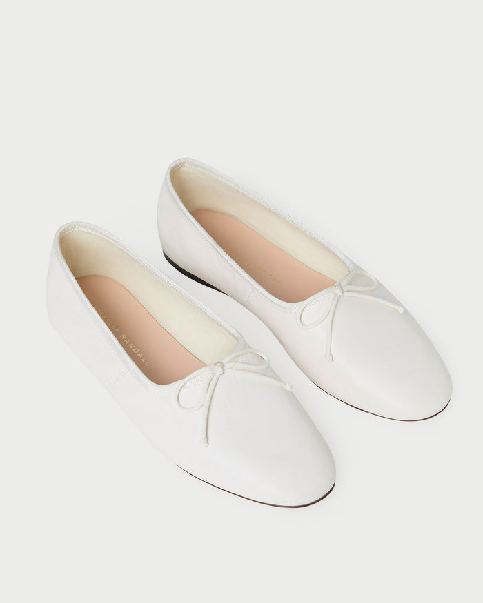 Landon Cream Leather Ballet Flat