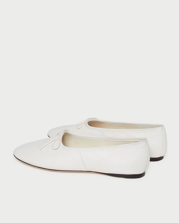 Landon Cream Leather Ballet Flat