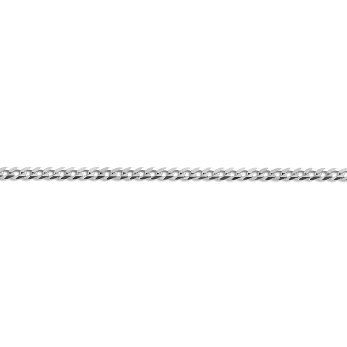 Large Curb Chain Bracelet Vermeil 14K White Gold First