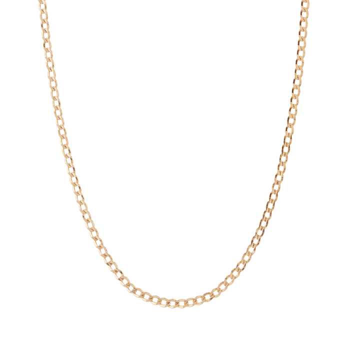 Large Gold Curb Chain Necklace Vermeil 14K Yellow Gold 18in 22in First