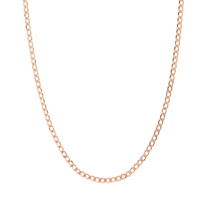 Large Gold Curb Chain Necklace Vermeil 14K Rose Gold 18in 22in First