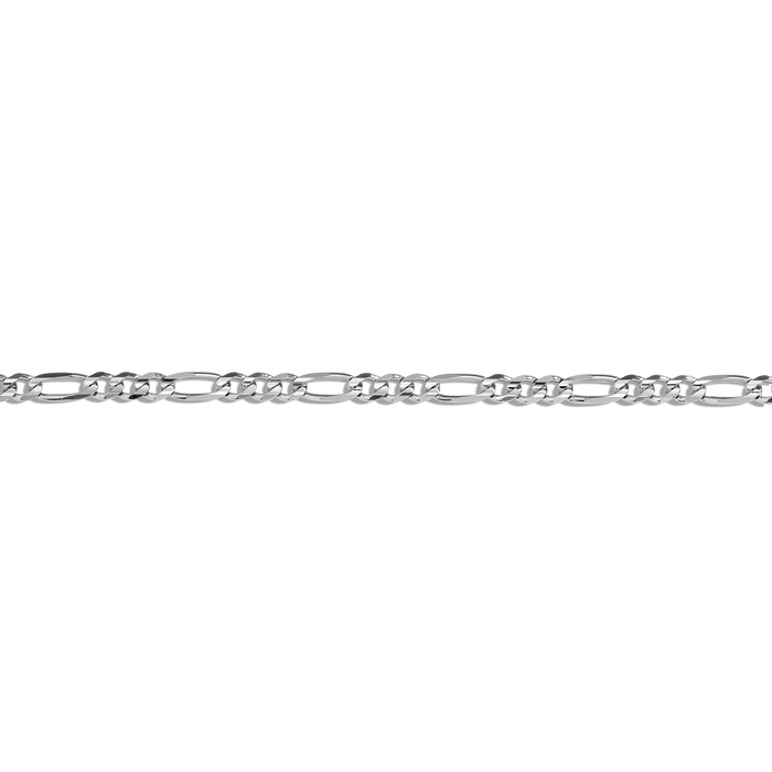 Large Gold Figaro Chain Anklet Vermeil White Gold First