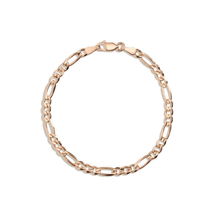 Large Gold Figaro Chain Anklet Vermeil Rose Gold