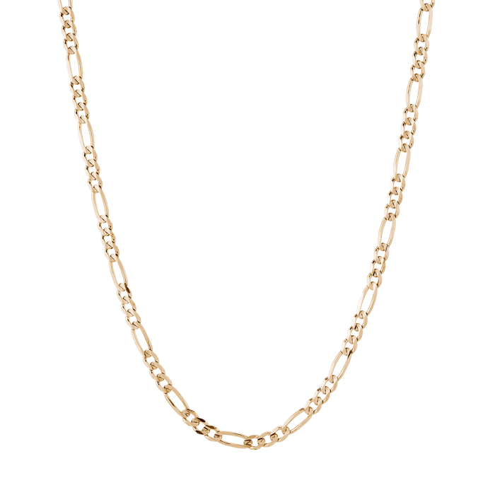 Large Gold Figaro Chain Necklace Vermeil 14K Yellow Gold 18in 22in First