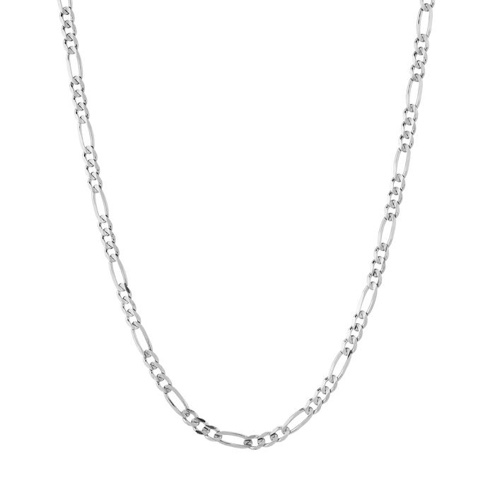 Large Gold Figaro Chain Necklace Vermeil 14K White Gold 18in 22in First