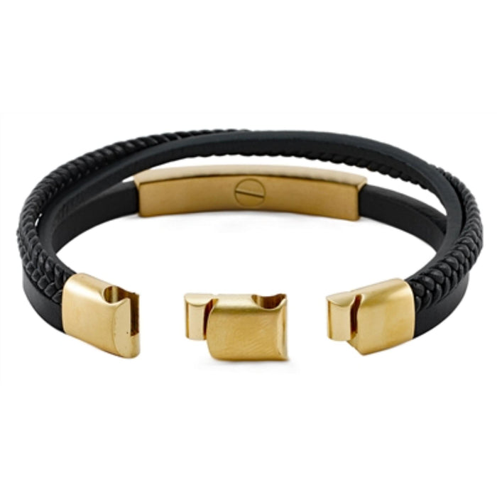 Leather cremation bracelet-bronze & black cremation supplies and equipment product