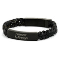 Leather cremation bracelet-onyx & black braided cremation supplies and equipment product