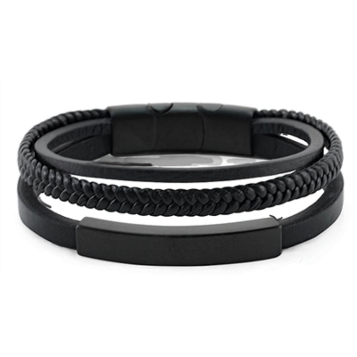 Leather cremation bracelet-onyx & black cremation supplies and equipment product