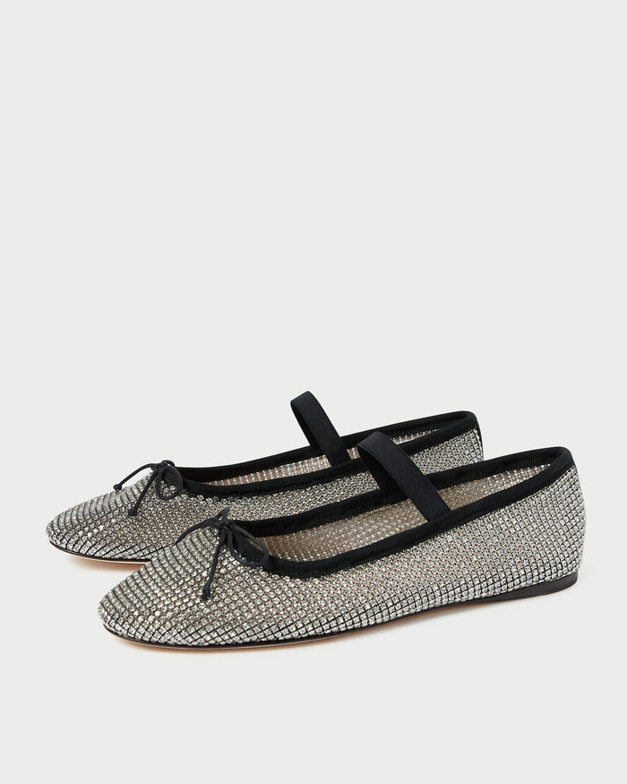 Leonie Crystal Ballet Flat with all over crystal accents.