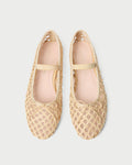 Leonie Natural Crochet Ballet Flat in natural crochet raffia.