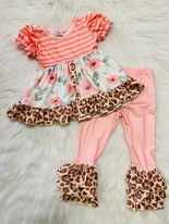 Leop/ Floral Capri 2PC