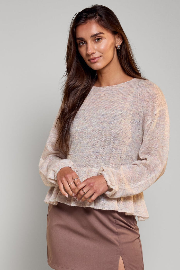 Lightweight Knit Ruffle Top - 8176