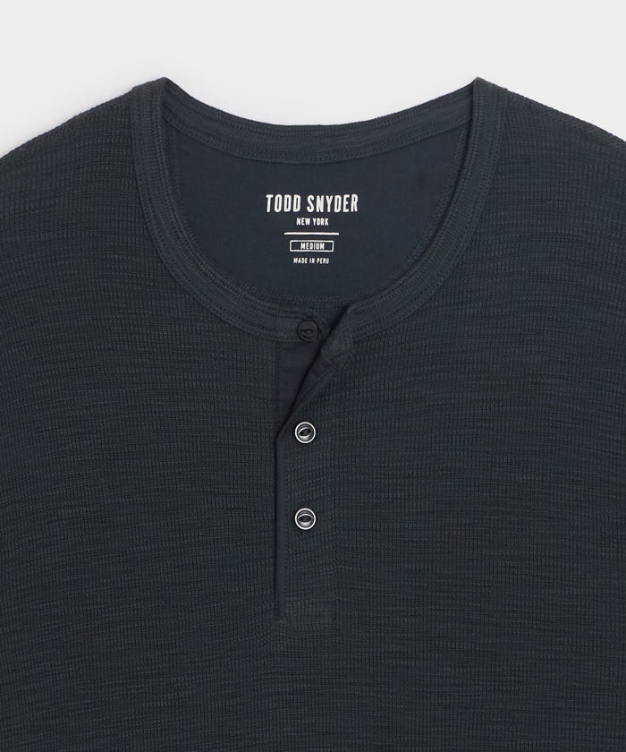 Lightweight Mini Waffle Henley