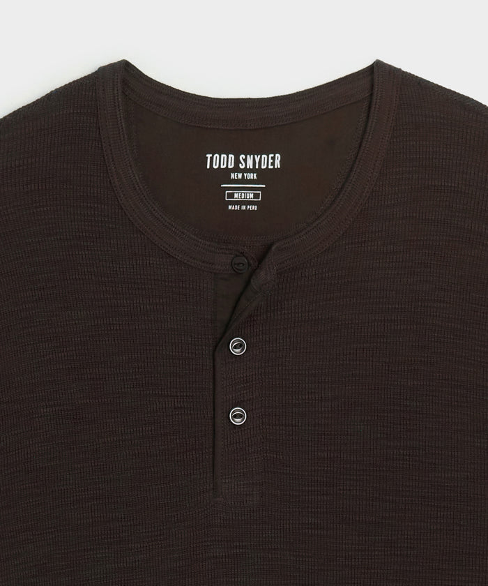 Lightweight Mini Waffle Henley