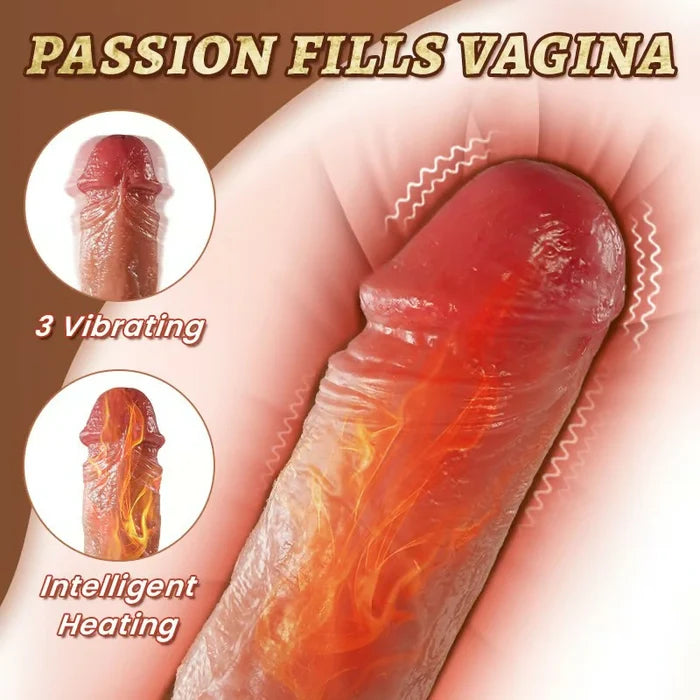 LONG - 3 Thrusting & Vibrating Heating Life-like Dildo 9.29 Inch
