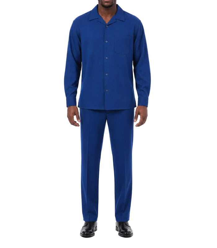 Sapphire 2 piece men's long sleeve walking suit with flexible waist pants