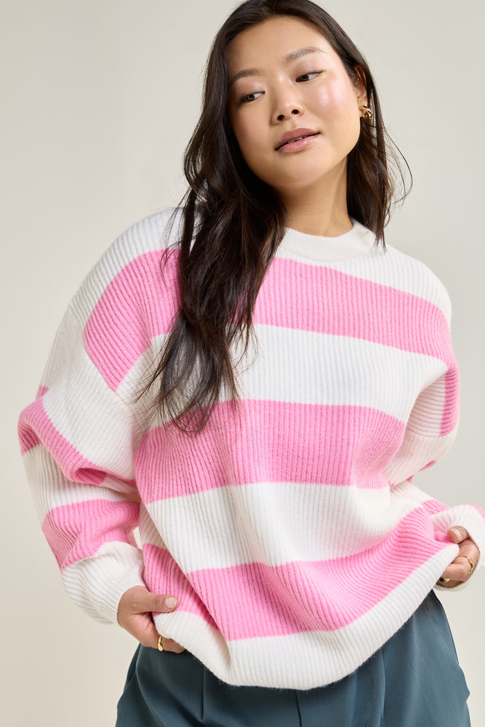 Loose-Fitting Knit Sweater - 8084