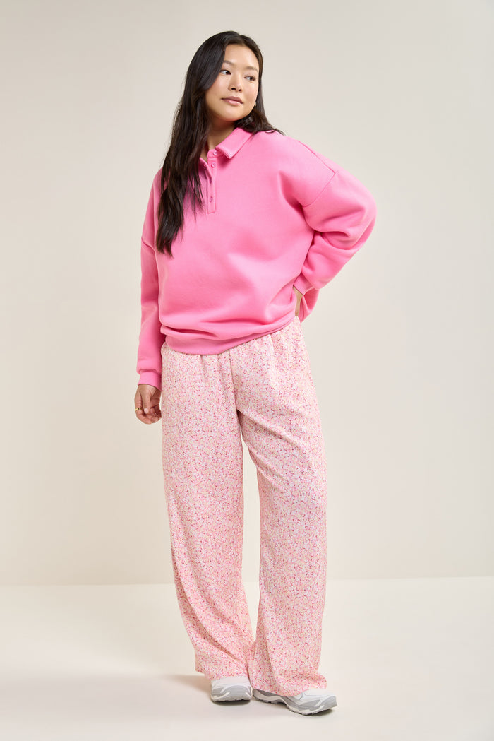 Loose-Fitting Polo Neck Sweater - 9116