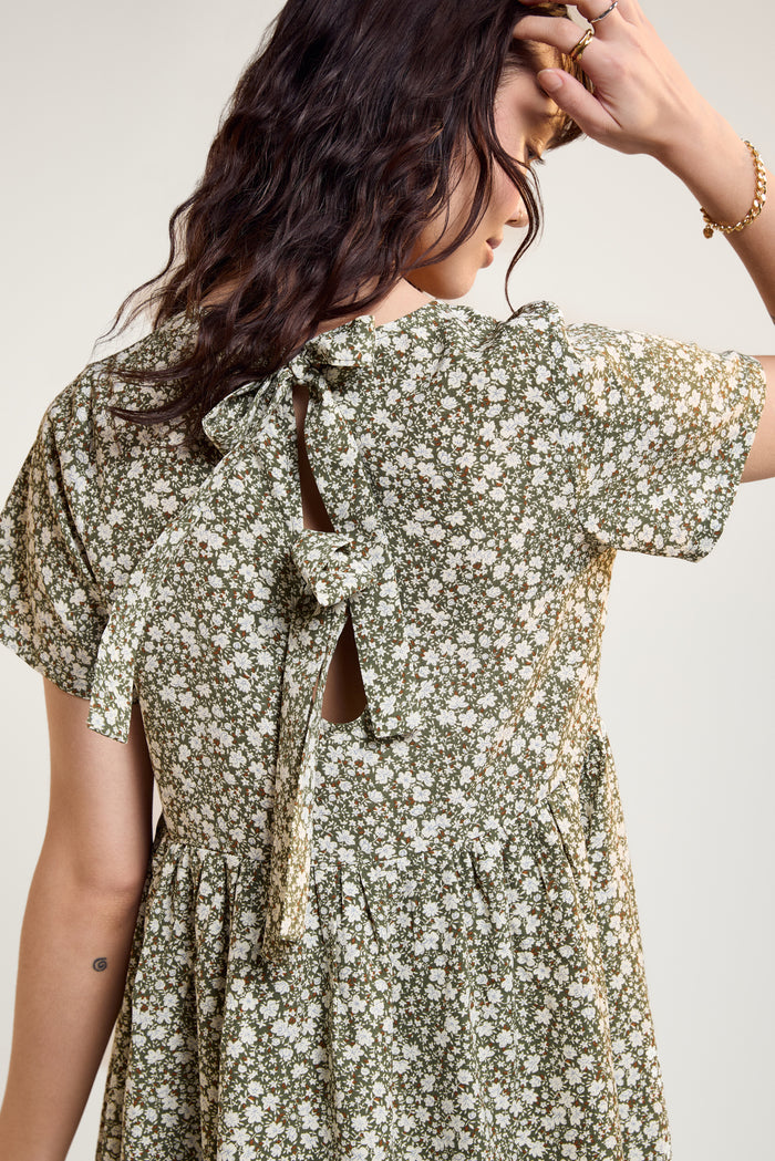 Loose-Fitting Short Dress - 2190