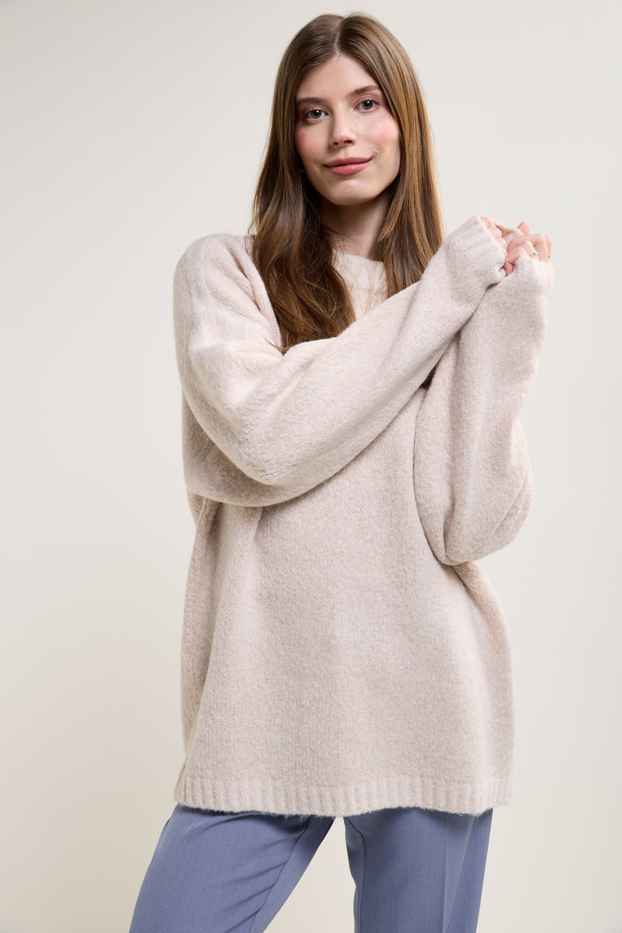 Loose Openwork Knit Sweater - 8102