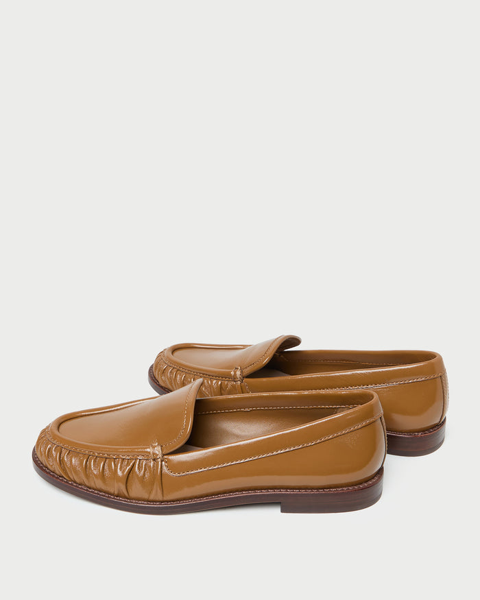 Lucille Safari Leather Loafer in safari brown leather.