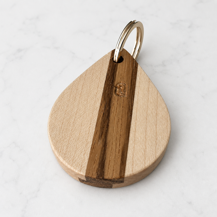 Magnetic Wooden AirTag Keychain