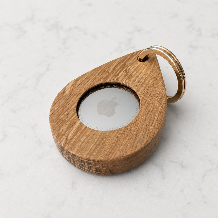 Magnetic Wooden AirTag Keychain