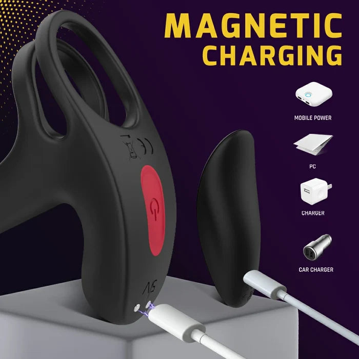 Magnum Vibrating cock sleeve with clit stimulator
