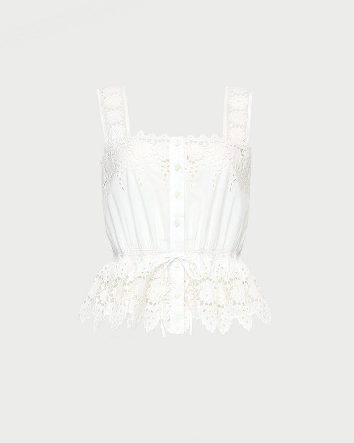 Manon Top in white cotton.