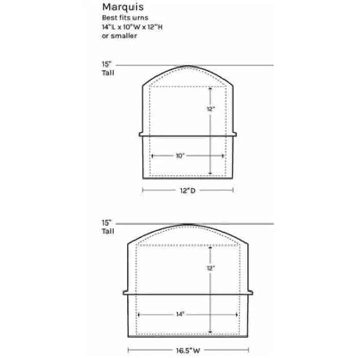 MARQUIS DOUBLE URN VAULT-SINGLE GRANITE GRAY
