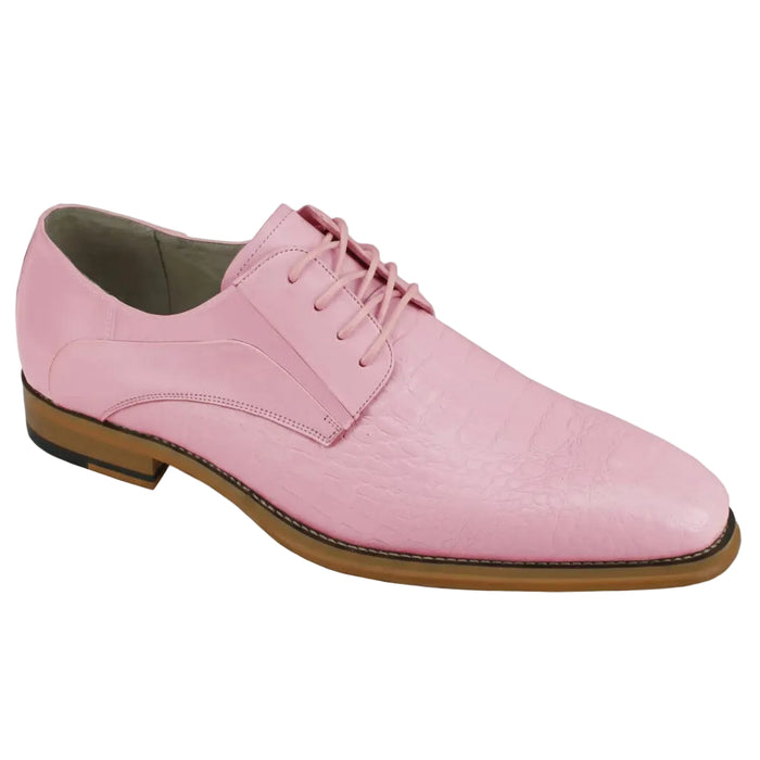 Pink alligator texture Oxford dress shoes