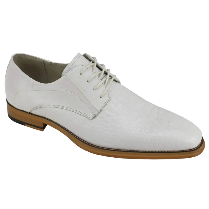 White alligator texture Oxford dress shoes