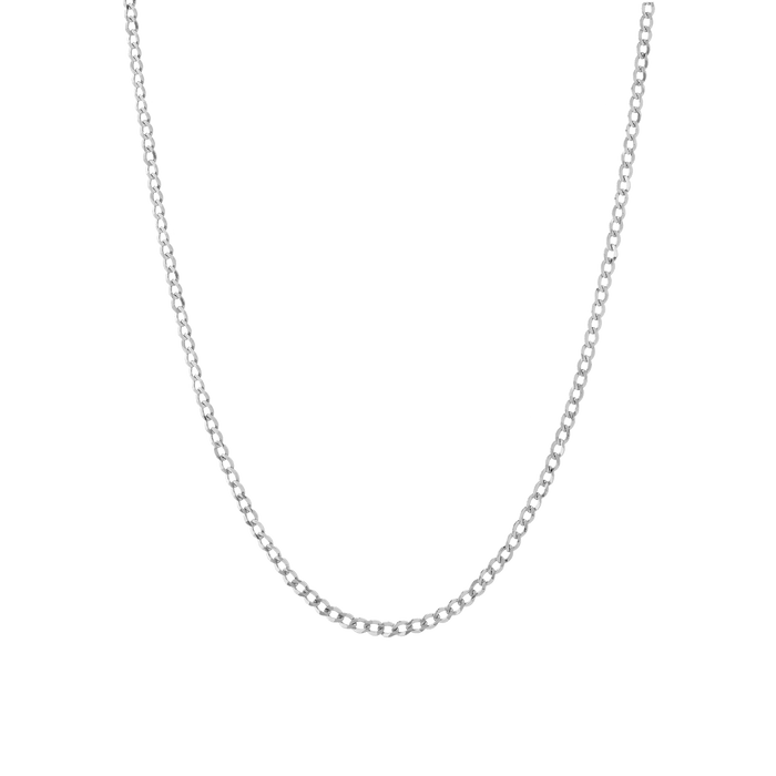 Medium Gold Curb Chain Necklace Vermeil 14K White Gold 18in 22in First