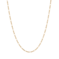 Medium Gold Figaro Chain Necklace Vermeil 14K Yellow Gold 18in 22in First