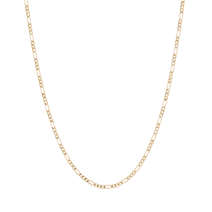 Medium Gold Figaro Chain Necklace Vermeil 14K Yellow Gold 18in 22in First