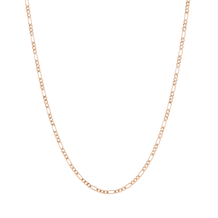 Medium Gold Figaro Chain Necklace Vermeil 14K Rose Gold 18in 22in First