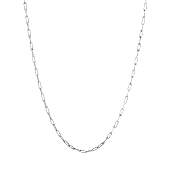 Medium Chain Necklace White Gold Vermeil 14K 16in 18in 22in First
