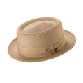 Camel men's braided pork pie hat