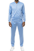 Carolina blue men's two piece casual jogging set with striped jacket and pants