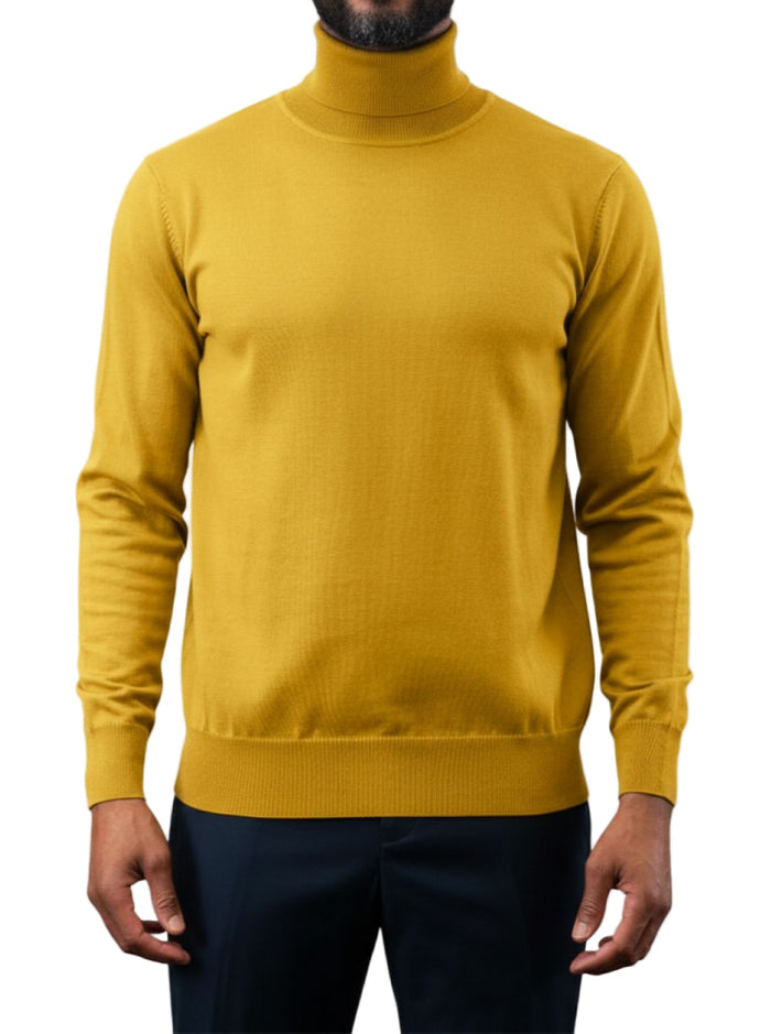 Gold men's turtleneck sweater