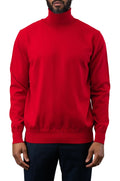 Red men's turtleneck sweater