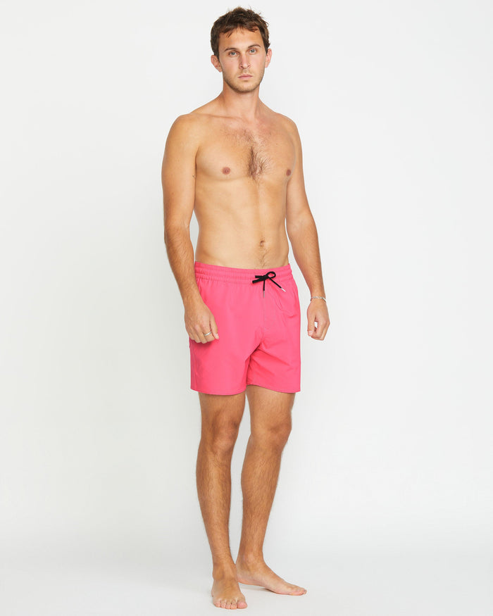 Men's Lido Solid 16" Trunks-Neon Pink-Volcom
