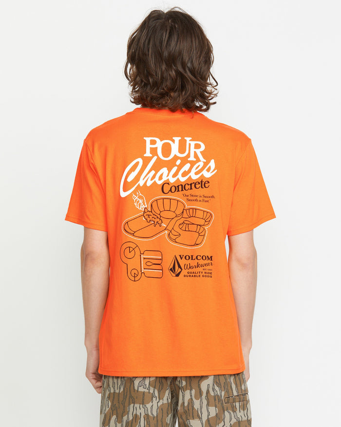 Men's Pour Choices Short Sleeve Tee-Neon Orange-Volcom