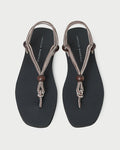 Mika Brown/Cream Sport Sandal with black rubber sole and brown/cream rope.